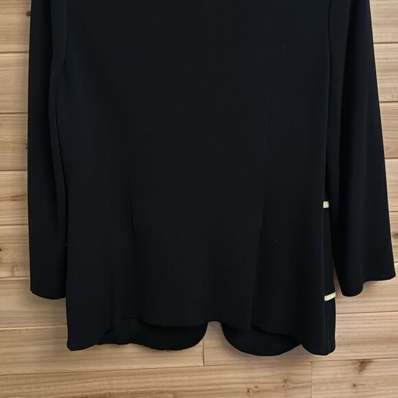 Misook Size Medium Yellow & White Piping Front Closure Blazer - Picture 9 of 10